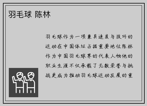 羽毛球 陈林